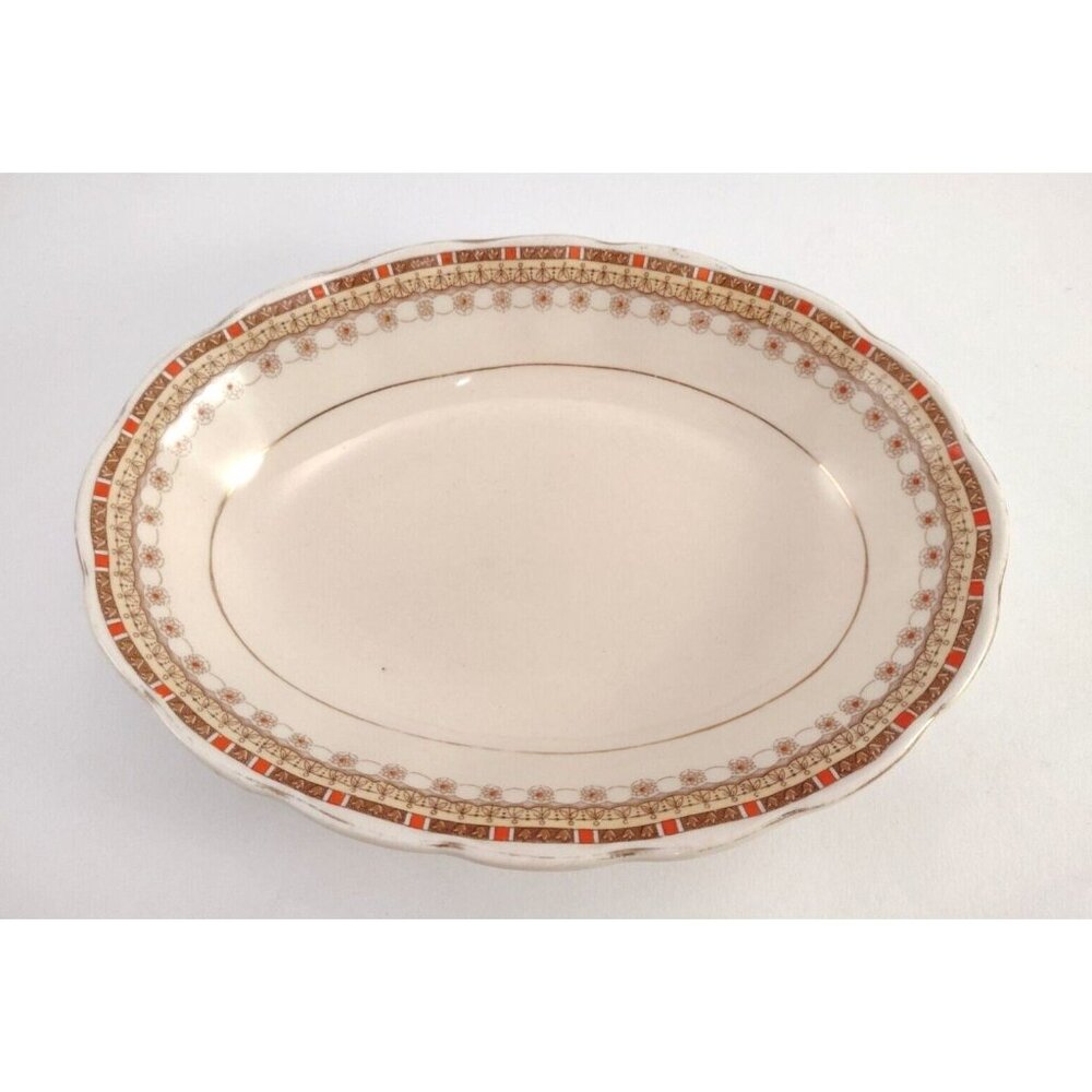 Vintage Grindley England Creampetal Oval Serving Bowl Dish